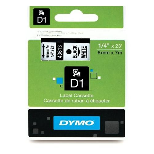 Dymo Etiketti musta / valkoinen (43613 / S0720780), 6mm, laminated