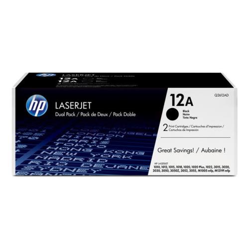 HP Väriainekasetti musta (Q2612AD / 12AD) (Kaksoispakkaus)