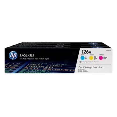 HP Väriainekasetti syani / magenta / keltainen (CF341A / 126A) (rainbow kit)