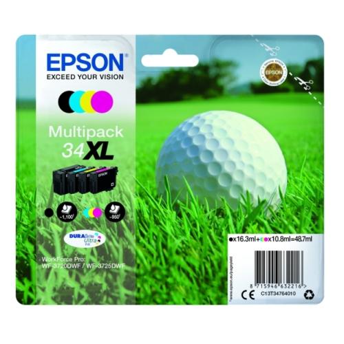 Epson Mustepatruuna musta / syani / magenta / keltainen (C13T34764010 / 34XL) (multipack, korkea kapasiteetti)