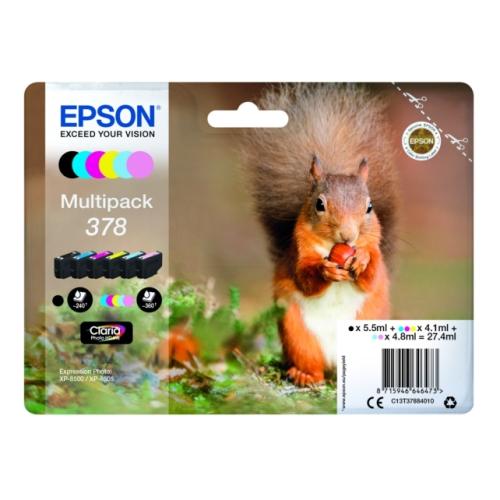 Epson Mustepatruuna musta / syani / magenta / keltainen / syanikuva / magenta foto (C13T37884010 / 378) (multipack)