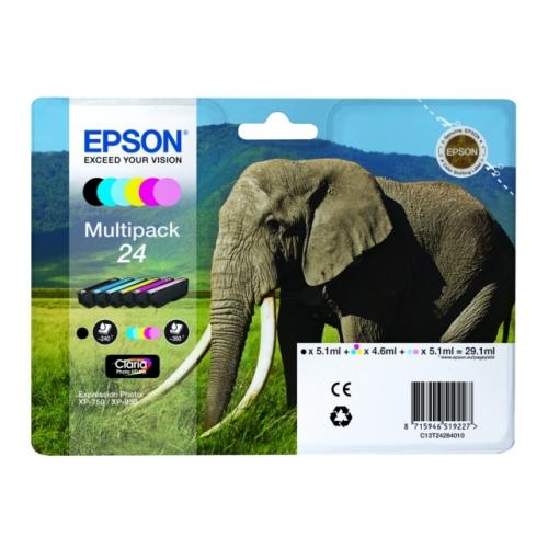 Epson Mustepatruuna musta / syani / magenta / keltainen / syanikuva / magenta foto (C13T24284011 / 24) (multipack)