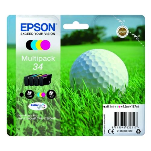 Epson Mustepatruuna musta / syani / magenta / keltainen (C13T34664010 / 34) (multipack)