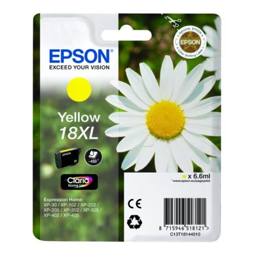 Epson Mustepatruuna keltainen (C13T18144012 / 18XL) (korkea kapasiteetti)