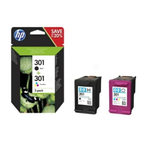 HP Mustepatruuna musta / väri (N9J72AE / 301) (Kaksoispakkaus, multipack)