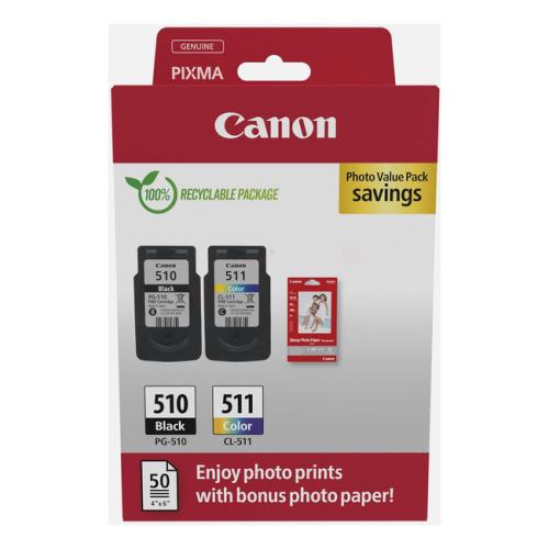 Canon Mustepatruuna musta / väri (2970B017 / PG510+CL511) (Kaksoispakkaus, multipack)