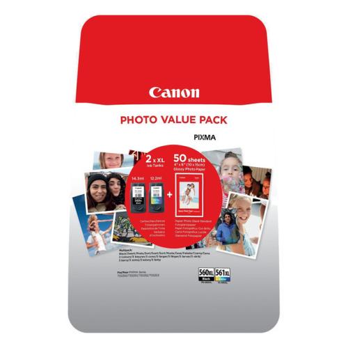 Canon Mustepatruuna / Valokuvapaperi musta / väri (3712C008 / PG560XL+CL561XL) (Kaksoispakkaus, multipack)