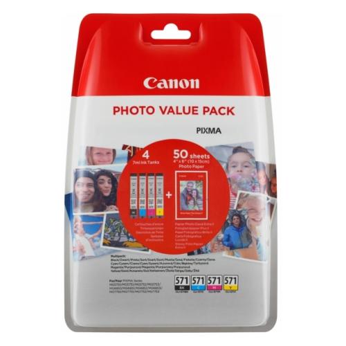 Canon Mustepatruuna / Valokuvapaperi musta / syani / magenta / keltainen (0386C008 / CLI571) (multipack)